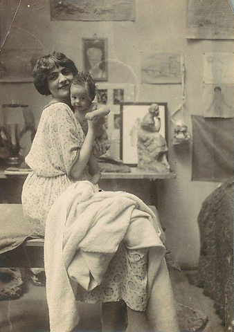 Suzanne Valadon med sønnen Maurice Utrillo, 1884