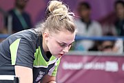 Deutsch: Beachhandball bei den Olympischen Jugendspielen 2018; Tag 4, 9. Oktober 2018; Mixed, Spiel um Bronze, Frauen – Sabina Šurjan (SRB) Vs Su Pei-ling (TPE) 3:0 English: Table tennis at the 2018 Summer Youth Olympics at 9 October 2018 – Mixed Bronze Medal Match, Women – Sabina Šurjan (SRB) Vs Su Pei-ling (TPE) 3:0