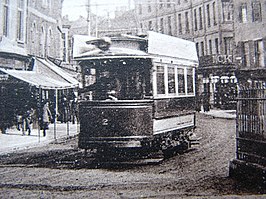 De elektrische tram van Taunton rond 1910