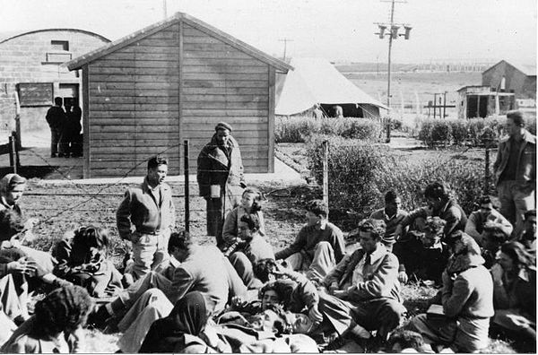 Israeli army camp at Tel Hashomer, 1949