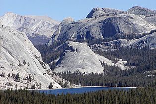 A number of the domes are clustered at the upper end of Tenaya Lake.