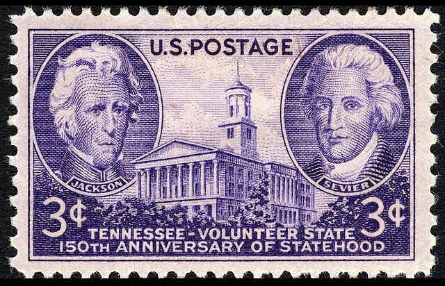 in 1946 the U.S. Post Office issued a commemorative stamp celebrating the 150th anniversary of Tennessee statehood.