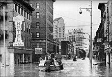 The 1972 Agnes flood between campus and Wilkes-Barre, PA square. The 1972 Agnes flood at Wilkes-Barre, PA.jpg