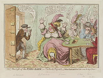 The Loss of the Faro Bank; or - the Rook's Pigeon'd (1797) The Loss of the Faro Bank James Gillray 1797.jpg