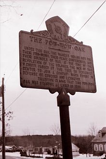 Pow-Wow Oak Commemorative Sign, January 1974 (Photo by George Koumantzelis) The MightyPowWowOakOnClarkRoadInBelvidereJanuary1974PhotoByGeorgeKoumantzelis9.JPG
