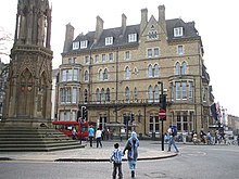 View of the hotel from the east, with the Martyrs' Memorial on the left and Beaumont Street on the right. The Randolph Hotel, Oxford - geograph.org.uk - 403768.jpg