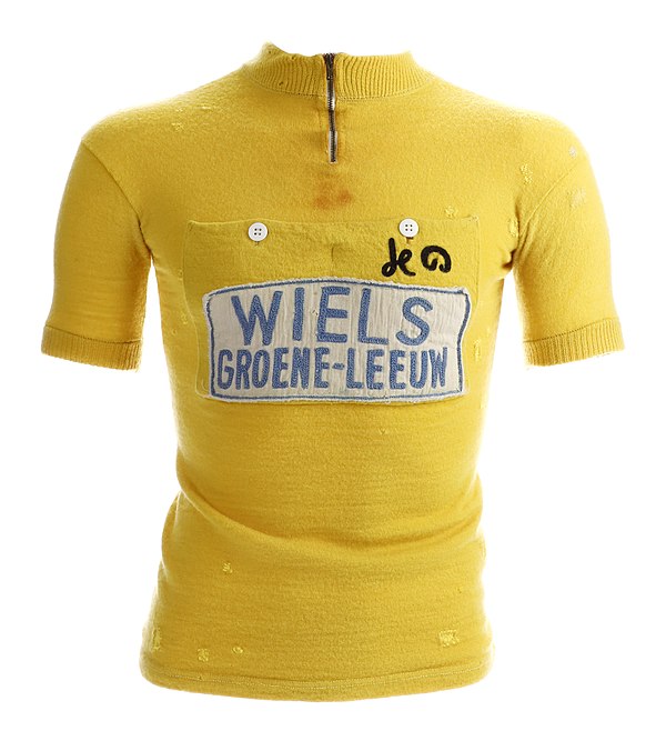 The yellow jersey worn by Gilbert Desmet as leader of the general classification