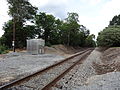 Train track level crossing on Mt Laurel Road in Clover, Virginia