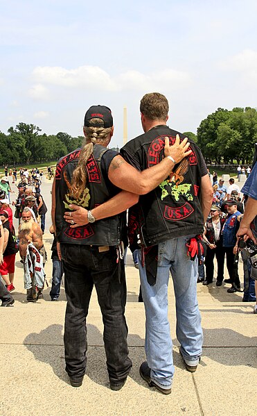 File:Two Vietnam veterans stand arm and arm on the steps of the Lincoln Memorial, 2011.jpg