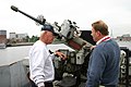 US Navy 050616-N-8110K-069 Boston Herald reporter Tom Farmer interviews Commanding Officer of LST 325, Robert Jornlin.jpg