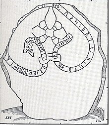 The runestone U 16 in Leitz's illustration. U 16, Nibble.jpg