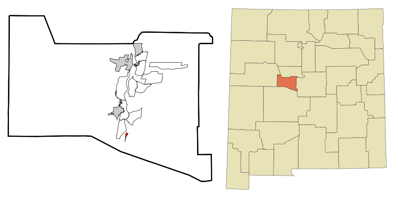 File:Valencia County New Mexico Incorporated and Unincorporated areas Casa Colorada Highlighted.svg