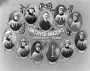 Vancouver Amazons with the Alpine Club Cup in the 1921-22 season. Vancouver Amazons.jpg