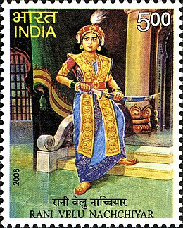 Velu Nachchiyar 2008 stamp of India.jpg
