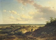 Gezicht op Haarlem vanuit de duinen