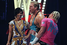 Swagger and Dolph Ziggler (right) being managed by Vickie Guerrero in 2012 Vickie, Swagger, Ziggler.jpg