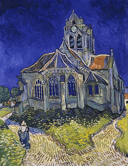 The Church at Auvers, an oil painting by Vincent van Gogh (1890)