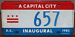 Vintage 1983 Washington D.C. Mayoral Inaugural License Plate -657, Only 1K Made To Commorate The Inauguration Of Mayor Marion Barry (17042813131).jpg