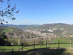 Vue de Tarare depuis Saint-Marcel, au centre-ouest.