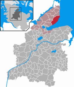 Elhelyezkedése Schleswig-Holstein térképén