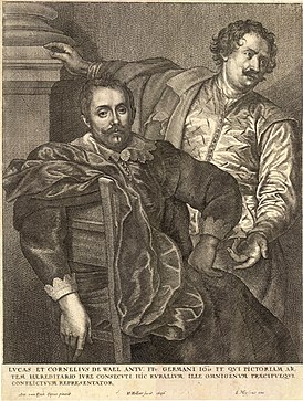 Портрет братьев Валь — Лукаса и Корнелиса, гравюра Холлара с картины Ван Дейка.
