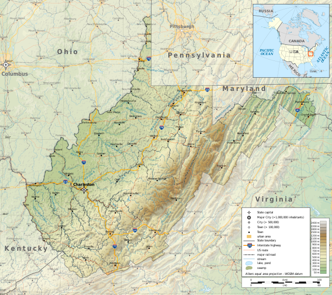 Файл:West Virginia geographic map-en.svg