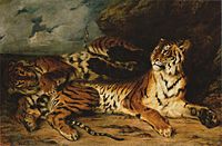 A Young Tiger Playing with its Mother, 1830, Louvre
