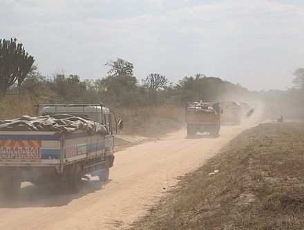 Gravel road in southern Zambia