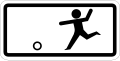 Zusatzschild 802 Kindern Spielen auf der Fahrbahn und den Seitenstreifen erlaubt (Symbol) (500 × 250 mm)