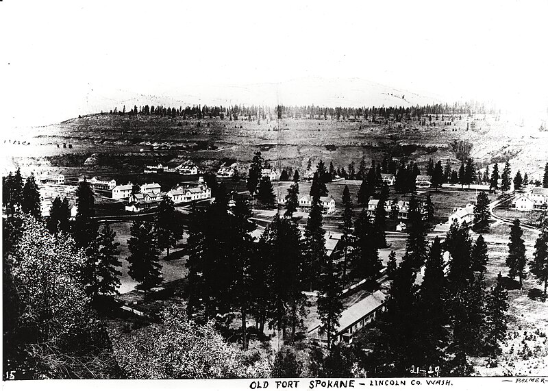 File:"Overall view of Fort Spokane, Agency Period" Original print was a composite of two images. Undated. (f2ac9046-5969-4e92-9c8a-103a410b5ea8).jpg