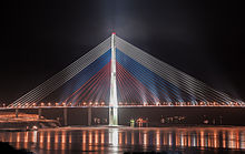 The Russky Bridge in Vladivostok is the longest cable-stayed bridge in the world. "Russian bridge" in Vladivostok city.jpg