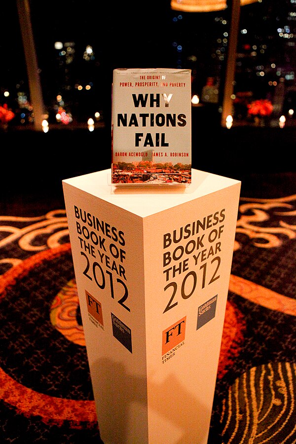 Why Nations Fail was included in the Shortlist of the 2012 Financial Times Business Book of the Year Award.