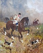 Cavalier de chasse à courre (Hunting rider with hounds) by René Princeteau in Musée Toulouse-Lautrec