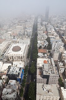 Allenby Street thoroughfare in Tel Aviv, Israel