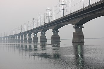 Bangabandhu Bridge also known as Jamuna Multi-purpose Bridge. Photograph: Rohul Amin Khan Licensing: CC-BY-SA-4.0