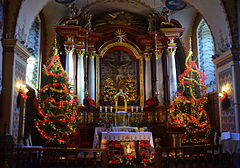 Christmas Trees in church