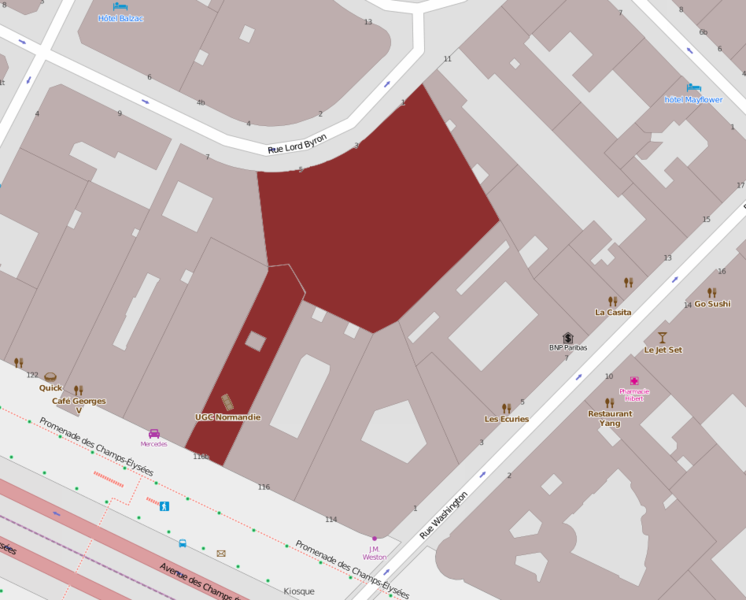 File:116 bis avenue des Champs-Élysées - 1-5 rue Lord-Byron - OpenStreetMap 2014.png