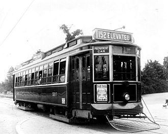 The 1911 numbering system - this route went along the east side of Franklin Park and ended at Dudley Square with a transfer to the Washington Street Elevated 152 Elevated.jpg