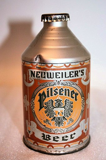 A 1946, Neuweiler "crowntainer" beer can