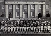 Maryland team posing in front of the stadium in 1951 1951 Maryland FB team.jpg