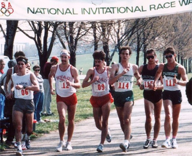 Racewalkers at the World Cup Trials in 1987