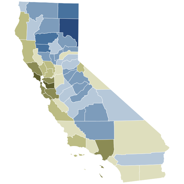 File:2021 California gubernatorial recall election referendum results map by county.svg