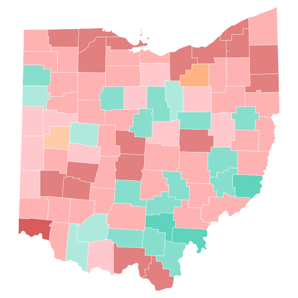 File:2022 Ohio gubernatorial Republican primary election results map by county.svg