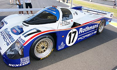 Winning works Porsche 962C of Bell/Stuck/Holbert 24h Le Mans 2014 (16664521551).jpg