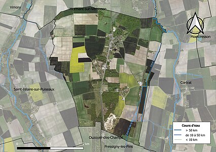 Carte orthophotographique de la commune en 2016.