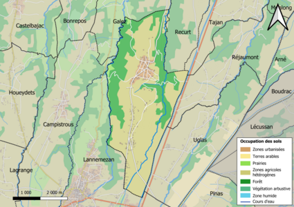 Carte des infrastructures et de l'occupation des sols en 2018 (CLC) de la commune.