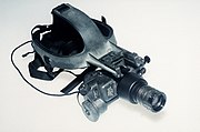 a night vision goggle with attached head mount