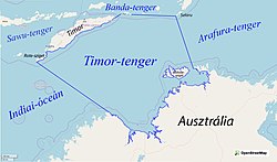 A Timor-tenger hozzávetőleges határai az International Hydrographic Organization szerint.