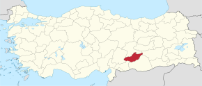 Adıyamanská provincie na mapě Turecka