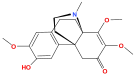 Chemická struktura aknadininu.